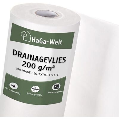 HaGa Non-tissé de Drainage 200g/m² en 0,5m x 10m comme Non-tissé de Drainage, Non-tissé pour bac à Sable, géo-Non-tissé, Non-tissé de séparation pour Le Jardinage et sous Les pavés - Publicité HaGa Non-tissé de Drainage 200g/m² en 0,5m x 10m comme Non-tissé de Drainage, Non-tissé pour bac à Sable, géo-Non-tissé, Non-tissé de séparation pour Le Jardinage et sous Les pavés - Publicité