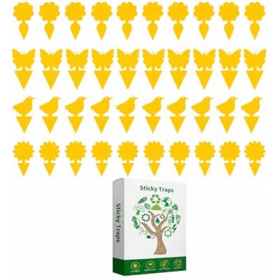 TMEOPR 40 Pièces Piège Anti Moucherons Plantes Interieur, Attrape Moucheron Plantes, Pièges Engluées Autocollants Colle Double-Face Étanche Jaunes, Attrape Mouches Blanches, pucerons, Thrips - Publicité TMEOPR 40 Pièces Piège Anti Moucherons Plantes Interieur, Attrape Moucheron Plantes, Pièges Engluées Autocollants Colle Double-Face Étanche Jaunes, Attrape Mouches Blanches, pucerons, Thrips - Publicité