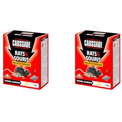 Caussade Anti-Rats & Souris 14 Sachets Céréales 280g Efficacité Radicale 2x7 Sachets Prêt à l'Emploi Hyper Appétent CARSCDF140X2 - Publicité Caussade Anti-Rats & Souris 14 Sachets Céréales 280g Efficacité Radicale 2x7 Sachets Prêt à l'Emploi Hyper Appétent CARSCDF140X2 - Publicité