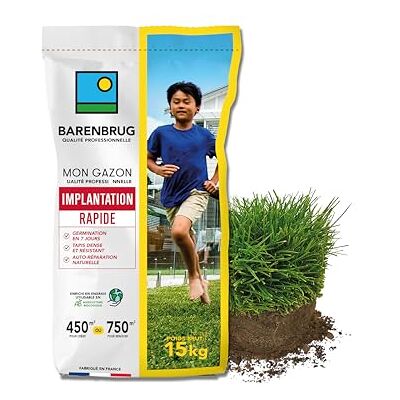 Barenbrug Gazon Implantation Rapide Pousse en 7 Jours 15KG - Publicité Barenbrug Gazon Implantation Rapide Pousse en 7 Jours 15KG - Publicité