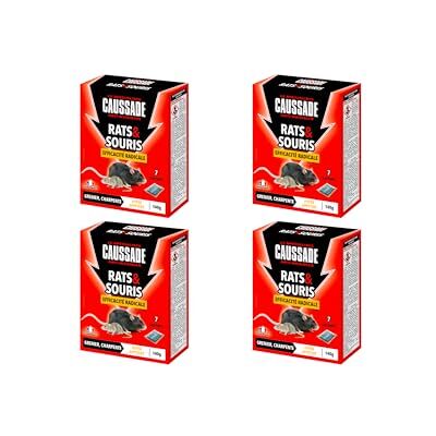 Caussade Anti-Rats & Souris 28 Sachets Céréales 560g Efficacité Radicale 4x7 Sachets Prêt à l'Emploi Hyper Appétent CARSCDF140X4 - Publicité Caussade Anti-Rats & Souris 28 Sachets Céréales 560g Efficacité Radicale 4x7 Sachets Prêt à l'Emploi Hyper Appétent CARSCDF140X4 - Publicité