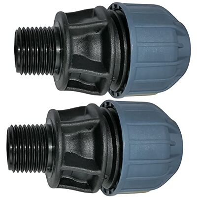 AERZETIX Lot de 2 Manchon Adaptateur Fileté Réducteur de Compression Droit Raccord Filetage Mâle 1/2" pour Tuyau d'Eau Ø20mm en Polypropylène Connecteur Réparateur - Publicité AERZETIX Lot de 2 Manchon Adaptateur Fileté Réducteur de Compression Droit Raccord Filetage Mâle 1/2" pour Tuyau d'Eau Ø20mm en Polypropylène Connecteur Réparateur - Publicité