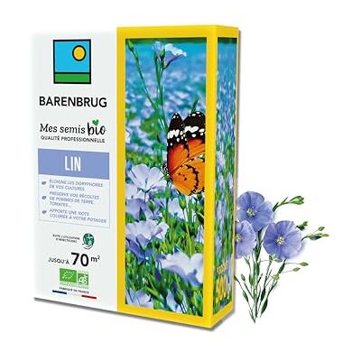 Barenbrug Lin BIO Éloigne les Doryphores des Cultures Préserve les Récoltes Apporte une Note Colorée au Potager Évite l'Utilisation d'Insecticides Fabriqué en France 500G - Publicité Barenbrug Lin BIO Éloigne les Doryphores des Cultures Préserve les Récoltes Apporte une Note Colorée au Potager Évite l'Utilisation d'Insecticides Fabriqué en France 500G - Publicité