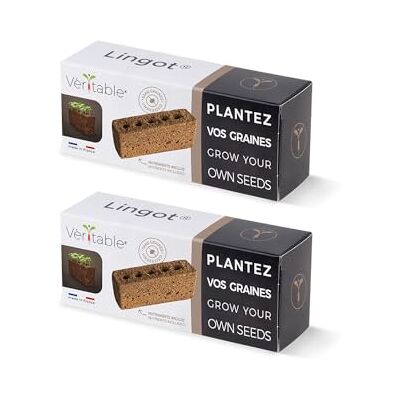 Véritable Pack de 2 Lingots Sans Graines Compatible Potager d'Intérieur ® et Exky® Recharge Prête à l'Emploi pour vos Expérimentations - Publicité Véritable Pack de 2 Lingots Sans Graines Compatible Potager d'Intérieur ® et Exky® Recharge Prête à l'Emploi pour vos Expérimentations - Publicité