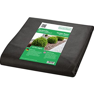 GardenMate Toile Anti-Mauvaises Herbes 2x10m en Non tissé 50g/m² antidéchirure, Anti-UV et perméable à l'eau 2x10 = 20m² - Publicité GardenMate Toile Anti-Mauvaises Herbes 2x10m en Non tissé 50g/m² antidéchirure, Anti-UV et perméable à l'eau 2x10 = 20m² - Publicité