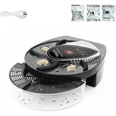 XOKOTAKI Attrape Mouches Électrique Rotatif à 360°, Piège à Mouches et Support Mural. Tueur de Moustiques Silencieux pour Maison, Cuisine, Restaurants, Batterie 72h (Rechargeable avec Câble USB Inclus) - Publicité XOKOTAKI Attrape Mouches Électrique Rotatif à 360°, Piège à Mouches et Support Mural. Tueur de Moustiques Silencieux pour Maison, Cuisine, Restaurants, Batterie 72h (Rechargeable avec Câble USB Inclus) - Publicité