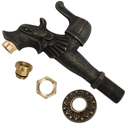 AERZETIX Cannelle Murale Robinet d'Évier 1/2'' Tête Dragon à Manette Antique Rétro Décorative Fontaine Ornement Salle de Bain Vintage Robinetterie Jardin en Laiton Vieilli Noir - Publicité AERZETIX Cannelle Murale Robinet d'Évier 1/2'' Tête Dragon à Manette Antique Rétro Décorative Fontaine Ornement Salle de Bain Vintage Robinetterie Jardin en Laiton Vieilli Noir - Publicité