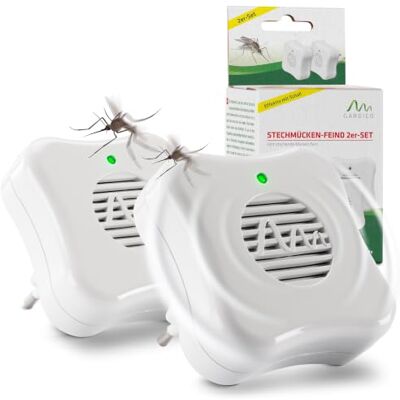 Gardigo Répulsif Anti-Moustiques à Ultrasons sur Prise Lot de 2 Jusqu'à 25 m² par unité – Utilisation intérieure – Sans produits chimiques – Fonctionnement continu - Publicité Gardigo Répulsif Anti-Moustiques à Ultrasons sur Prise Lot de 2 Jusqu'à 25 m² par unité – Utilisation intérieure – Sans produits chimiques – Fonctionnement continu - Publicité