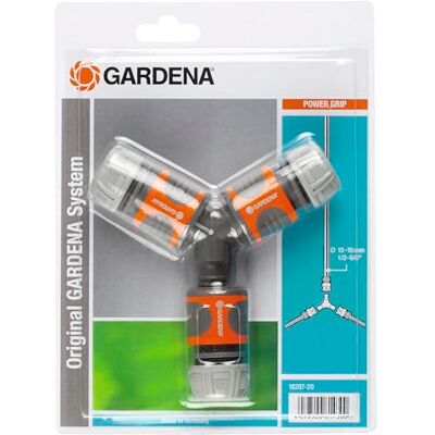 Gardena Nécessaire de dérivation en Y pour arrosage 13 mm (1/2 Pouce)/15 mm (5/8 Pouce) de : raccord de dérivation pour une distribution simple (18287-20) - Publicité Gardena Nécessaire de dérivation en Y pour arrosage 13 mm (1/2 Pouce)/15 mm (5/8 Pouce) de : raccord de dérivation pour une distribution simple (18287-20) - Publicité