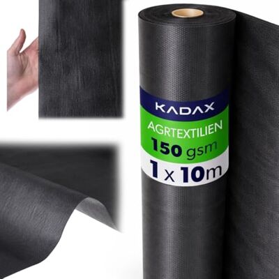 KADAX Toile anti-mauvaises herbes 1 x 10 m 150 g/m² Noir Film de paillage surélevé en polypropylène Perméable à l'eau Film de paillage contre les mauvaises herbes Film anti-mauvaises - Publicité KADAX Toile anti-mauvaises herbes 1 x 10 m 150 g/m² Noir Film de paillage surélevé en polypropylène Perméable à l'eau Film de paillage contre les mauvaises herbes Film anti-mauvaises - Publicité
