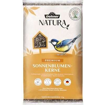 Dehner Natura Premium Nourriture pour Oiseaux Sauvages, graines de Tournesol, 5 kg - Publicité Dehner Natura Premium Nourriture pour Oiseaux Sauvages, graines de Tournesol, 5 kg - Publicité