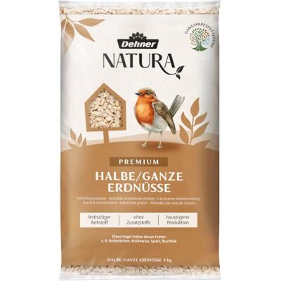 Dehner Natura Premium Nourriture pour Oiseaux Sauvages, arachides entières et Semi-entières, 5 kg - Publicité Dehner Natura Premium Nourriture pour Oiseaux Sauvages, arachides entières et Semi-entières, 5 kg - Publicité