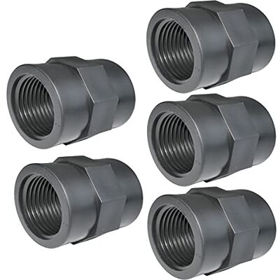 AERZETIX Lot de 5 Manchons Pression 1'' Femelle/Femelle à Visser en Plastique PN 10 Bars Raccord Pression pour Tuyau - Publicité AERZETIX Lot de 5 Manchons Pression 1'' Femelle/Femelle à Visser en Plastique PN 10 Bars Raccord Pression pour Tuyau - Publicité