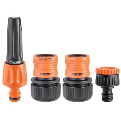 Claber Starter Kit Ø 19 mm, Lance et raccords automatiques pour Tuyau d'arrosage - Publicité Claber Starter Kit Ø 19 mm, Lance et raccords automatiques pour Tuyau d'arrosage - Publicité