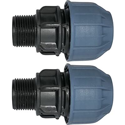 AERZETIX Lot de 2 Manchon Adaptateur Fileté Réducteur de Compression Droit Raccord Filetage Mâle 3/4" pour Tuyau d'Eau Ø25mm en Polypropylène Connecteur Réparateur - Publicité AERZETIX Lot de 2 Manchon Adaptateur Fileté Réducteur de Compression Droit Raccord Filetage Mâle 3/4" pour Tuyau d'Eau Ø25mm en Polypropylène Connecteur Réparateur - Publicité