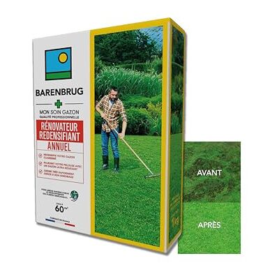 Barenbrug Soin Rénovateur Redensifiant Redensifie et Rajeunit le Gazon Germe Très Rapidement Semences avec Enrobage Limite Développement Plantes Indésirables Fabriqué en France 1KG - Publicité Barenbrug Soin Rénovateur Redensifiant Redensifie et Rajeunit le Gazon Germe Très Rapidement Semences avec Enrobage Limite Développement Plantes Indésirables Fabriqué en France 1KG - Publicité