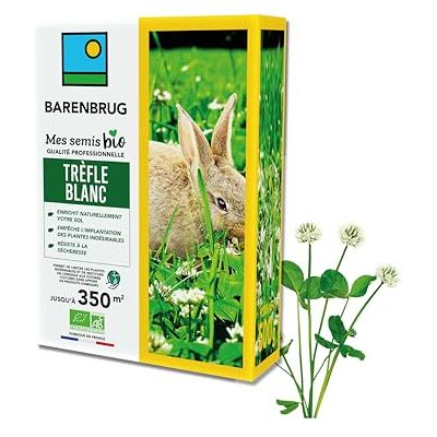 Barenbrug Trèfle blanc BIO Enrichit Naturellement Sol Empêche Installation Plantes Indésirables Résiste Sécheresse Restitue Éléments Nutritifs Futures Cultures Fabriqué en France 500G - Publicité Barenbrug Trèfle blanc BIO Enrichit Naturellement Sol Empêche Installation Plantes Indésirables Résiste Sécheresse Restitue Éléments Nutritifs Futures Cultures Fabriqué en France 500G - Publicité