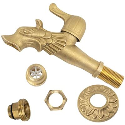 AERZETIX Cannelle Murale Robinet d'Évier 1/2'' Tête Dragon à Manette Antique Rétro Décorative Fontaine Ornement Salle de Bain Vintage Robinetterie Jardin en Laiton - Publicité AERZETIX Cannelle Murale Robinet d'Évier 1/2'' Tête Dragon à Manette Antique Rétro Décorative Fontaine Ornement Salle de Bain Vintage Robinetterie Jardin en Laiton - Publicité