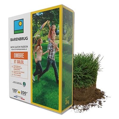 Barenbrug Gazon Ombre et Soleil Performant en Conditions Ombragées Adapté aux Zones Ensoleillées Fin et Dense pour Végétaliser des Petits Jardins Urbains Fabriqué en France 3KG - Publicité Barenbrug Gazon Ombre et Soleil Performant en Conditions Ombragées Adapté aux Zones Ensoleillées Fin et Dense pour Végétaliser des Petits Jardins Urbains Fabriqué en France 3KG - Publicité