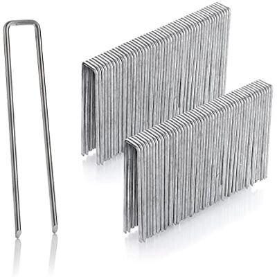 GardenMate Lot de 100 piquets d'ancrage galvanisés Longueur : 100 mm Largeur : 13 mm Diamètre : 2,9 mm Ancrage de fixation au sol pour le jardin En acier galvanisé Piquets pour fixation de - Publicité GardenMate Lot de 100 piquets d'ancrage galvanisés Longueur : 100 mm Largeur : 13 mm Diamètre : 2,9 mm Ancrage de fixation au sol pour le jardin En acier galvanisé Piquets pour fixation de - Publicité
