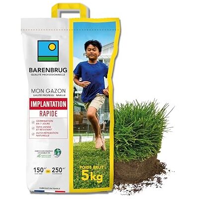 Barenbrug Gazon Implantation Rapide Pousse en 7 Jours 5KG - Publicité Barenbrug Gazon Implantation Rapide Pousse en 7 Jours 5KG - Publicité