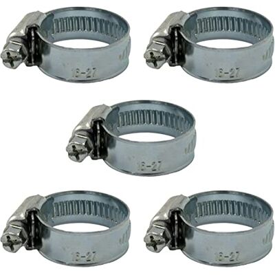 AERZETIX Lot de 5 Colliers de Serrage à Vis Tangente 16-27 mm Réglable Largeur 12 mm en Acier Zingué Couleur Argent pour Raccord Voiture Jardinage Tuyau Arrosage - Publicité AERZETIX Lot de 5 Colliers de Serrage à Vis Tangente 16-27 mm Réglable Largeur 12 mm en Acier Zingué Couleur Argent pour Raccord Voiture Jardinage Tuyau Arrosage - Publicité