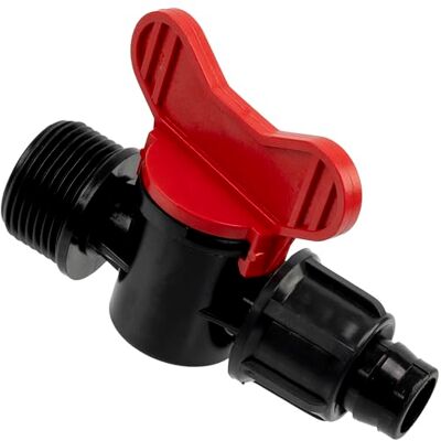 AERZETIX K37164 Lot de 3 Robinets d'Arrêt 16x26mm pour Tuyau d'Arrosage Plat Ø16mm Pression 4 Bars Vanne Filetage Externe en Plastique pour Système d'Irrigation Goutte à Goutte - Publicité AERZETIX K37164 Lot de 3 Robinets d'Arrêt 16x26mm pour Tuyau d'Arrosage Plat Ø16mm Pression 4 Bars Vanne Filetage Externe en Plastique pour Système d'Irrigation Goutte à Goutte - Publicité