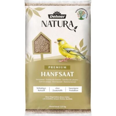 Dehner Natura Premium Nourriture pour Oiseaux Sauvages, graines de Chanvre, 2,5 kg - Publicité Dehner Natura Premium Nourriture pour Oiseaux Sauvages, graines de Chanvre, 2,5 kg - Publicité