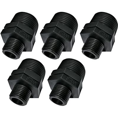 AERZETIX Lot de 5 Réductions à Visser Mâle/Mâle Filetage 1"x1/2" en Plastique Mamelons Réduits à Raccord Fileté PN 10 Bars Raccord pour Tuyau d'Arrosage C51975 - Publicité AERZETIX Lot de 5 Réductions à Visser Mâle/Mâle Filetage 1"x1/2" en Plastique Mamelons Réduits à Raccord Fileté PN 10 Bars Raccord pour Tuyau d'Arrosage C51975 - Publicité
