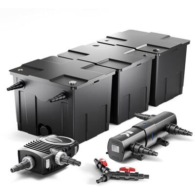 SunSun Kit complet: CBF-350C Filtre de bassin jusqu'à 90000 L Biologique, NEO10000 SuperECO pompe de filtration 10000l/h 80W, CUV-236 lampe uv UVC Clarificateur avec 36W, Y-distributeur - Publicité SunSun Kit complet: CBF-350C Filtre de bassin jusqu'à 90000 L Biologique, NEO10000 SuperECO pompe de filtration 10000l/h 80W, CUV-236 lampe uv UVC Clarificateur avec 36W, Y-distributeur - Publicité