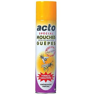 Acto AÉROSOL SPÉCIAL Contre Toutes Les espèces de Mouches et de moucherons 400 ML MOUCH2 - Publicité Acto AÉROSOL SPÉCIAL Contre Toutes Les espèces de Mouches et de moucherons 400 ML MOUCH2 - Publicité