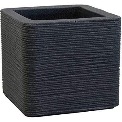 Dehner Pot de Fleurs Rille, env. 40 x 40 x 34 cm, Plastique, Anthracite - Publicité Dehner Pot de Fleurs Rille, env. 40 x 40 x 34 cm, Plastique, Anthracite - Publicité