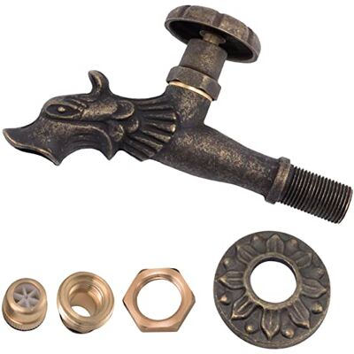 AERZETIX Cannelle Murale Robinet d'Évier 1/2'' Tête Dragon Antique Rétro Décorative à Croisillon Rond Fontaine Salle de Bain Vintage Robinetterie Jardin en Laiton Vieilli Noir - Publicité AERZETIX Cannelle Murale Robinet d'Évier 1/2'' Tête Dragon Antique Rétro Décorative à Croisillon Rond Fontaine Salle de Bain Vintage Robinetterie Jardin en Laiton Vieilli Noir - Publicité