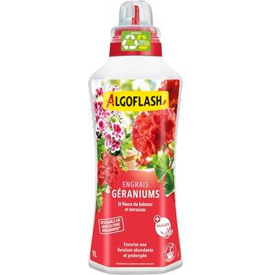 Algoflash Engrais Liquide Géraniums et Toutes Fleurs de Balcon, Utilisable en Agriculture Biologique 1 L, Marron - Publicité Algoflash Engrais Liquide Géraniums et Toutes Fleurs de Balcon, Utilisable en Agriculture Biologique 1 L, Marron - Publicité