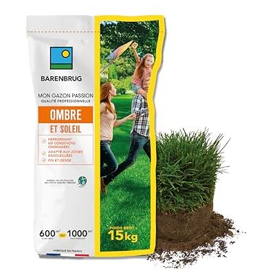 Barenbrug Gazon Ombre et Soleil Performant en Conditions Ombragées Adapté aux Zones Ensoleillées Fin et Dense Pour Végétaliser des Petits Jardins Urbains Fabriqué en France 15KG - Publicité Barenbrug Gazon Ombre et Soleil Performant en Conditions Ombragées Adapté aux Zones Ensoleillées Fin et Dense Pour Végétaliser des Petits Jardins Urbains Fabriqué en France 15KG - Publicité