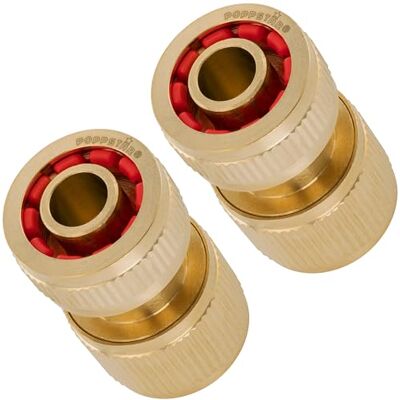 POPPSTAR 2x Raccord de Tuyau en Laiton avec Arrêt d’Eau pour Tuyaux de 1/2 pouce (13 mm) - Publicité POPPSTAR 2x Raccord de Tuyau en Laiton avec Arrêt d’Eau pour Tuyaux de 1/2 pouce (13 mm) - Publicité