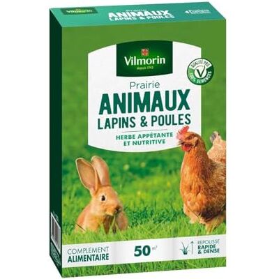 Prairie spéciale Vilmorin - Herbe pour lapins et poules - 50m² - Publicité Prairie spéciale Vilmorin - Herbe pour lapins et poules - 50m² - Publicité