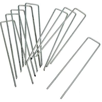 HaGa ® Lot de 100 piquets d'ancrage en métal galvanisé Ancrage au sol en forme de U 200 mm x 30 mm Ø 3 mm Ancrage de fixation inoxydable pour toile de protection contre les mauvaises herbes - Publicité HaGa ® Lot de 100 piquets d'ancrage en métal galvanisé Ancrage au sol en forme de U 200 mm x 30 mm Ø 3 mm Ancrage de fixation inoxydable pour toile de protection contre les mauvaises herbes - Publicité