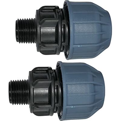 AERZETIX Lot de 2 Manchon Adaptateur Fileté Réducteur de Compression Droit Raccord Filetage Mâle 1/2" pour Tuyau d'Eau Ø25mm en Polypropylène Connecteur Réparateur - Publicité AERZETIX Lot de 2 Manchon Adaptateur Fileté Réducteur de Compression Droit Raccord Filetage Mâle 1/2" pour Tuyau d'Eau Ø25mm en Polypropylène Connecteur Réparateur - Publicité