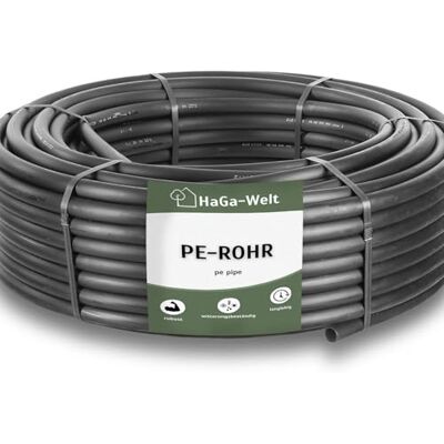 HaGa Tube PE noir 20mm x 1,2mm en 5m de long pour les systèmes d'irrigation dans le jardin conduite d'eau en plastique pour le système sprinkler & l'arrosage automatique - Publicité HaGa Tube PE noir 20mm x 1,2mm en 5m de long pour les systèmes d'irrigation dans le jardin conduite d'eau en plastique pour le système sprinkler & l'arrosage automatique - Publicité