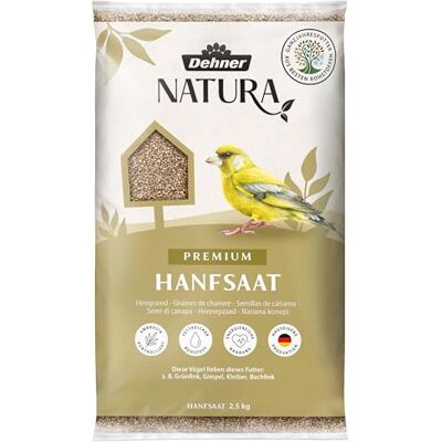 Dehner Natura Premium Nourriture pour Oiseaux Sauvages, graines de Chanvre, 2,5 kg - Publicité Dehner Natura Premium Nourriture pour Oiseaux Sauvages, graines de Chanvre, 2,5 kg - Publicité