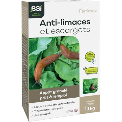 BSI Anti-Limaces Protection Contre Les limaces Ou escargots pour Le Jardin comme Le Potager. Adapté en Agriculture Biologique sans Danger Envers Les Animaux domestiques 1,1kg - Publicité BSI Anti-Limaces Protection Contre Les limaces Ou escargots pour Le Jardin comme Le Potager. Adapté en Agriculture Biologique sans Danger Envers Les Animaux domestiques 1,1kg - Publicité