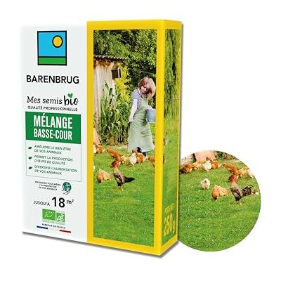 Barenbrug Mélange Basse-cour BIO Améliore Bien-Être Animal Production d’Œufs de Qualité Production et Diversification Alimentation pour Animaux Fabriqué en France 250G - Publicité Barenbrug Mélange Basse-cour BIO Améliore Bien-Être Animal Production d’Œufs de Qualité Production et Diversification Alimentation pour Animaux Fabriqué en France 250G - Publicité