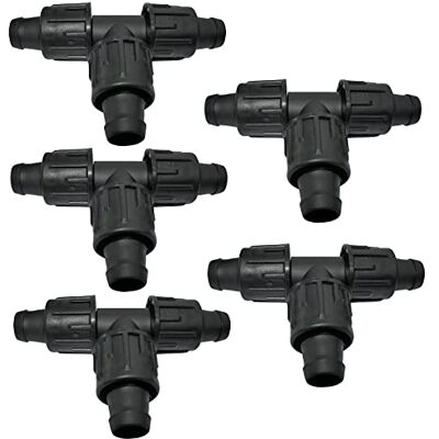 AERZETIX Lot de 5 Raccords en T Ø17mm pour Tuyau Plat de 16mm Système d'Irrigation Arrosage Goutte à Goutte en Plastique - Publicité AERZETIX Lot de 5 Raccords en T Ø17mm pour Tuyau Plat de 16mm Système d'Irrigation Arrosage Goutte à Goutte en Plastique - Publicité