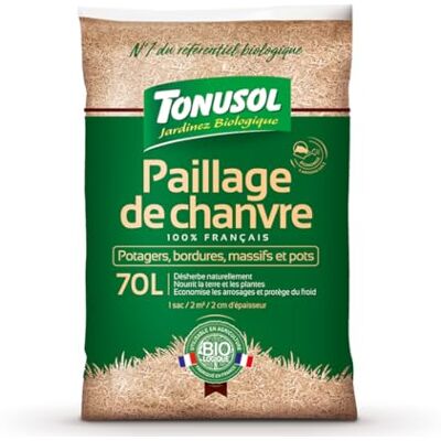 TONUSOL JARDINEZ BIOLOGIQUE Paillis de Chanvre 70L – idéal pour Les Potagers Bordures Massifs et Pots Conviendra pour Toute Autre Plantation Désherbe Naturellement Utilisable en Agriculture Biologique - Publicité TONUSOL JARDINEZ BIOLOGIQUE Paillis de Chanvre 70L – idéal pour Les Potagers Bordures Massifs et Pots Conviendra pour Toute Autre Plantation Désherbe Naturellement Utilisable en Agriculture Biologique - Publicité