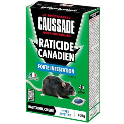 Caussade Raticide Canadien Anti Rats & Souris Efficacité Radicale Lieux Sec & humides – 160 Appâts pâtes Prêt à l'emploi Une Ingestion Suffit Fabriqué en France – 1600g CARPT400X4 - Publicité Caussade Raticide Canadien Anti Rats & Souris Efficacité Radicale Lieux Sec & humides – 160 Appâts pâtes Prêt à l'emploi Une Ingestion Suffit Fabriqué en France – 1600g CARPT400X4 - Publicité