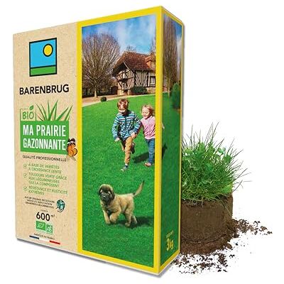 Barenbrug Prairie Gazonnante BIO Variétés à Croissance Lente Toujours Verte grâce aux Légumineuses Résistance et Rusticité Extrêmes Aucun Engrais Nécessaire Fabriqué en France 3KG - Publicité Barenbrug Prairie Gazonnante BIO Variétés à Croissance Lente Toujours Verte grâce aux Légumineuses Résistance et Rusticité Extrêmes Aucun Engrais Nécessaire Fabriqué en France 3KG - Publicité