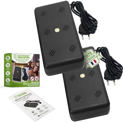 ISOTRONIC Répulsif fouines martres Souris Rats LED Grenier 50 m² (2) Répulsif contre les martres pour grenier, garage et maison, protection contre les martres, souris et rats - Publicité ISOTRONIC Répulsif fouines martres Souris Rats LED Grenier 50 m² (2) Répulsif contre les martres pour grenier, garage et maison, protection contre les martres, souris et rats - Publicité