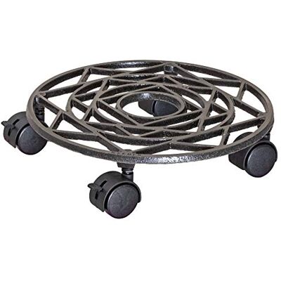 WAGNER Support à roulettes pour Pot de Fleur ÉTOILE Ø 29 x 6,5 cm I pour l'intérieur + l'extérieur I Roule Pot en Fonte, Couleur Nickel I 2 Freins I Capacité de Charge 50 kg 20092101 - Publicité WAGNER Support à roulettes pour Pot de Fleur ÉTOILE Ø 29 x 6,5 cm I pour l'intérieur + l'extérieur I Roule Pot en Fonte, Couleur Nickel I 2 Freins I Capacité de Charge 50 kg 20092101 - Publicité