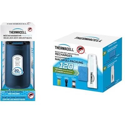 Thermacell Pack Diffuseur Bleu + Recharges 120h Jusqu'à 132h d'utilisation Anti Moustique et Moustique Tigres Zone de Protection 20m² Effet Rapide Inodore Bleu - Publicité Thermacell Pack Diffuseur Bleu + Recharges 120h Jusqu'à 132h d'utilisation Anti Moustique et Moustique Tigres Zone de Protection 20m² Effet Rapide Inodore Bleu - Publicité